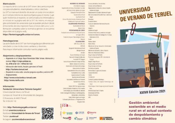 Curso de gestión ambiental sostenible en el medio rural por la Universidad de Verano de Teruel