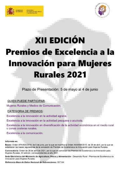 El Ministerio de Agricultura, Pesca y Alimentación convoca los XII Premios de Excelencia a la Innovación para Mujeres Rurales