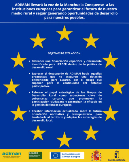 ADIMAN viajará a Bruselas reivindicando el papel de LEADER para generar oportunidades y calidad de vida en el medio rural